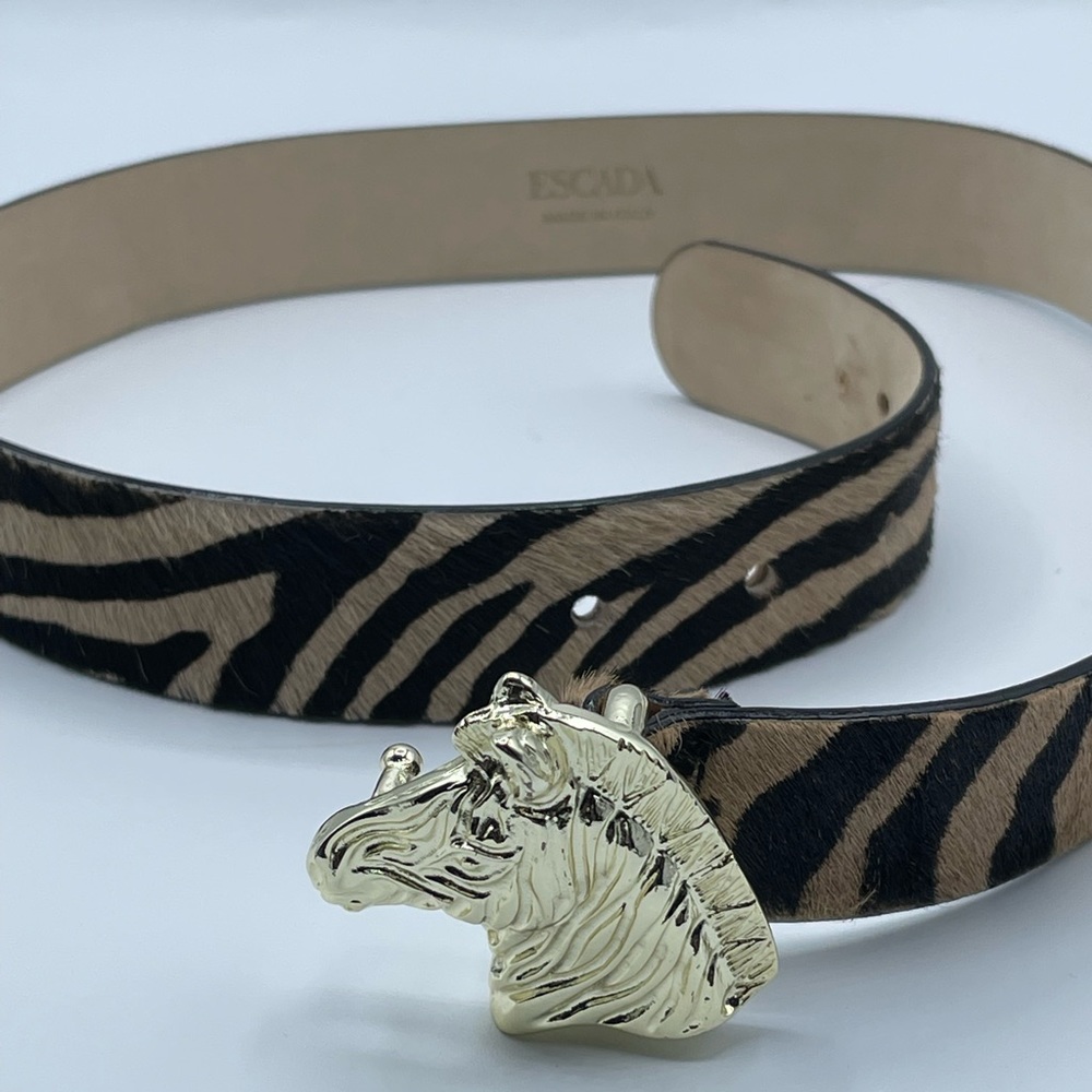 Escada Gold Zebra Head Belt